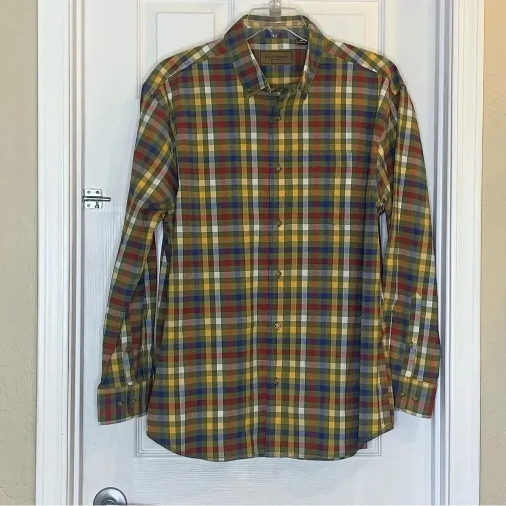 Clearwater Outfitters Shirt Men's Long Sleeve Multicolor Plaid Button-Up Size XL